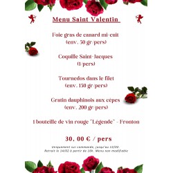 Menu Saint Valentin